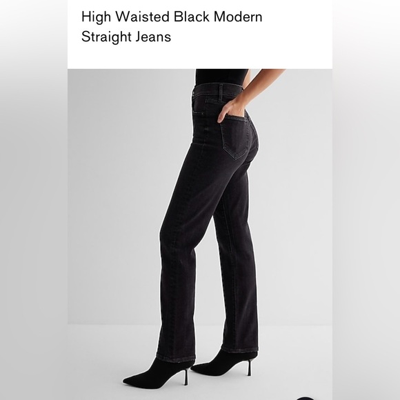 Express NWT - Modern Straight High Rise Hyper Stretch Jeans - Size 6R - Picture 5 of 16